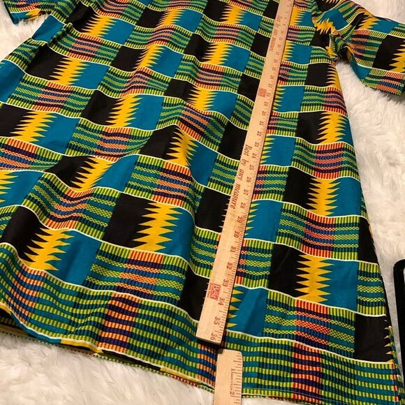 Casual Yellow, Red and Black Bohemian Dress with Crew Neck NWOT never worn - Picture 5 of 7